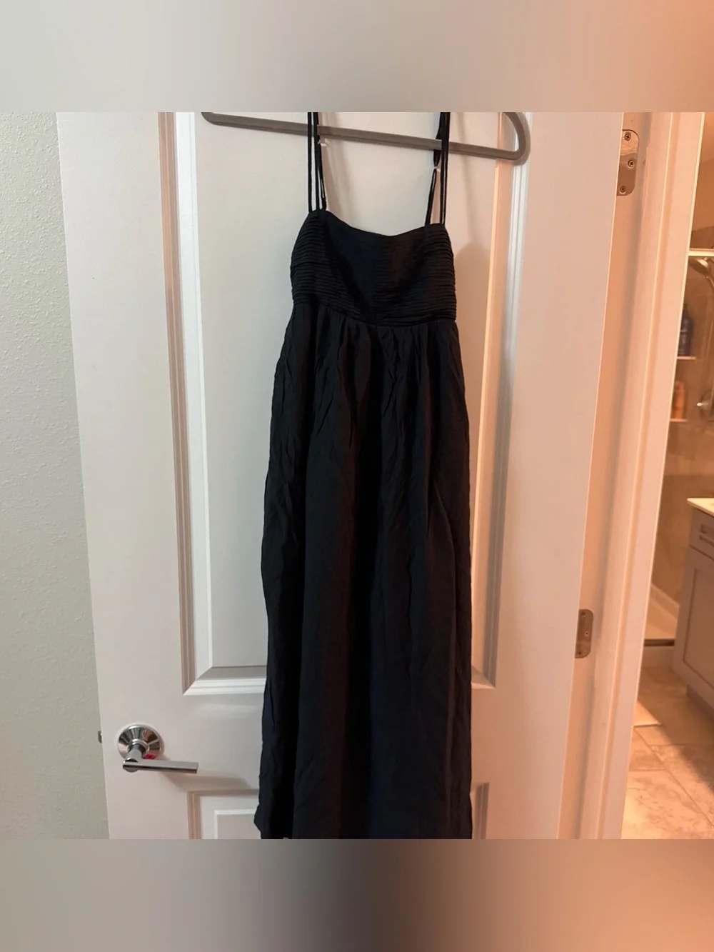 Abercrombie & Fitch Black Spaghetti-Strap Maxi Dress